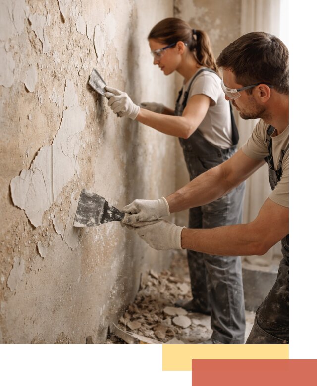 Снятие старой шпаклевки и подготовка поверхностей в Истре