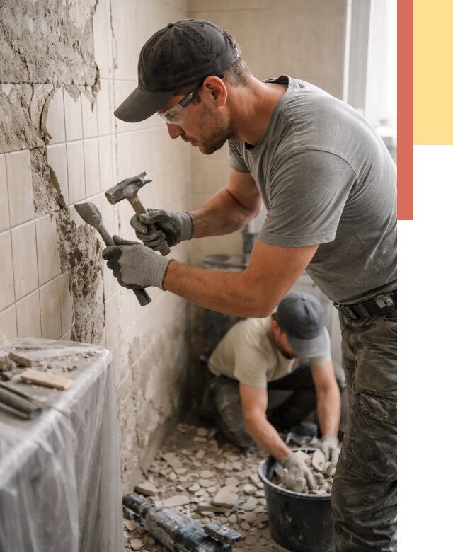 Демонтаж плитки со стен в Истре от 864 руб. — быстро и недорого | ОТДЕЛОЧНИК-Ста