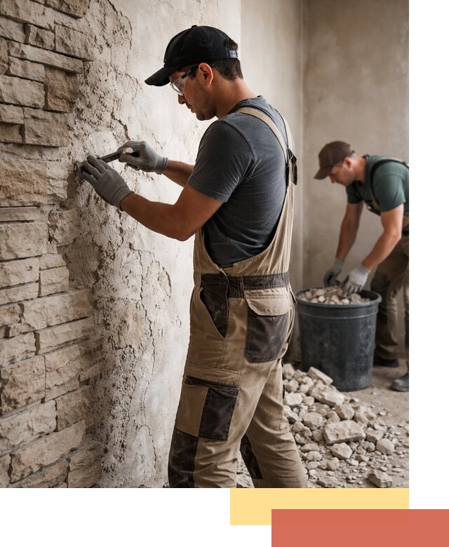 Демонтаж декоративного камня в Истре профессионально и безопасно