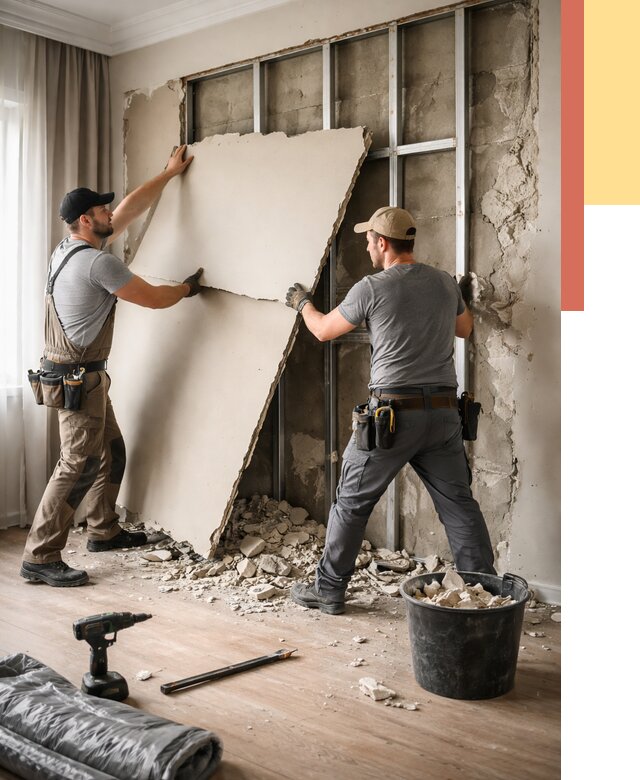 Демонтаж гипсокартона со стен в Истре от 356 руб. — услуги демонтажа | ОТДЕЛОЧНИК-Ста