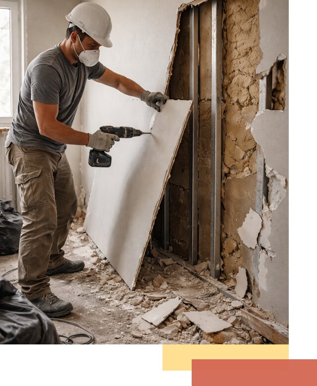 Демонтаж гипсокартона со стен в Истре качественно и быстро