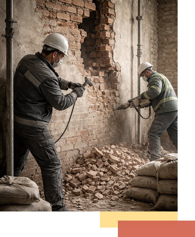 Демонтаж кирпичных стен в Истре быстро и безопасно