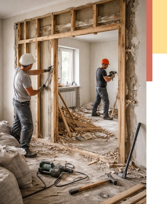 Демонтаж деревянных перегородок в Истре от 3251 руб. — быстро и недорого | ОТДЕЛОЧНИК-Ста