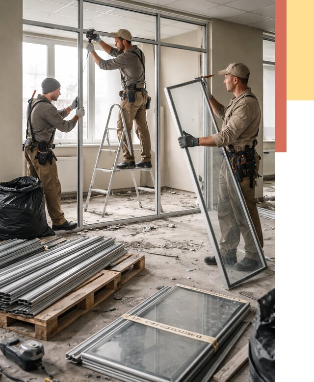 Демонтаж алюминиевых перегородок в Истре от 4267 руб. — быстро и недорого | ОТДЕЛОЧНИК-Ста