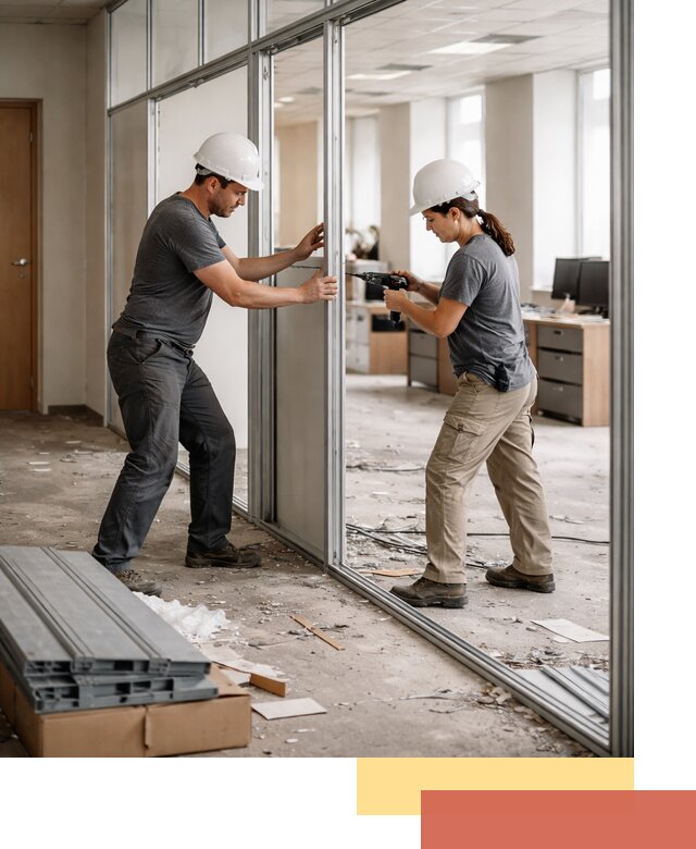 Демонтаж алюминиевых перегородок в Истре быстро и аккуратно