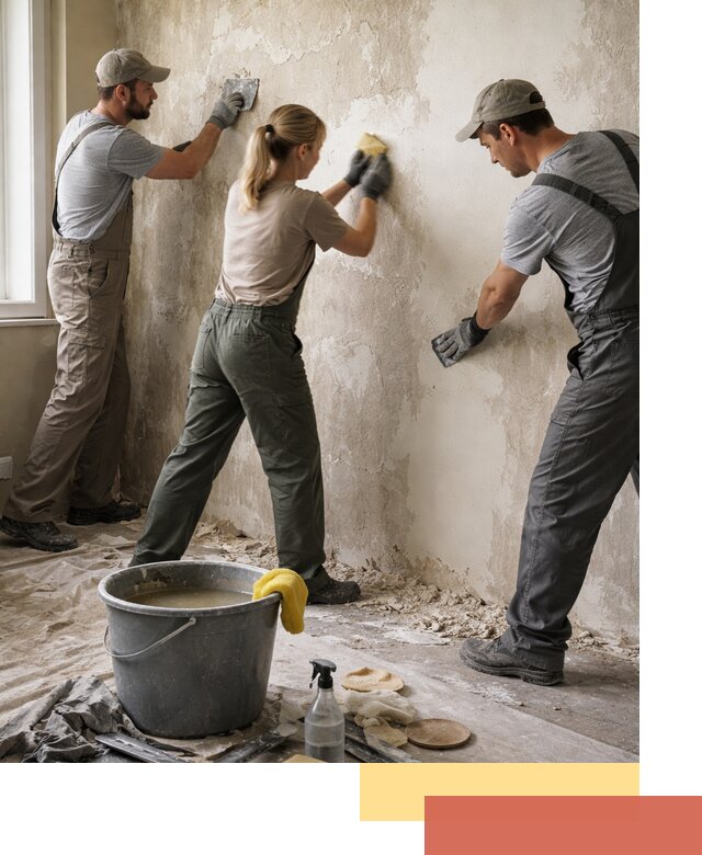 Очистка стен от клея и грунтовки в Истре качественно и быстро