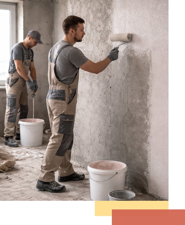 Нанесение бетоноконтакта на стены в Истре для последующей отделки