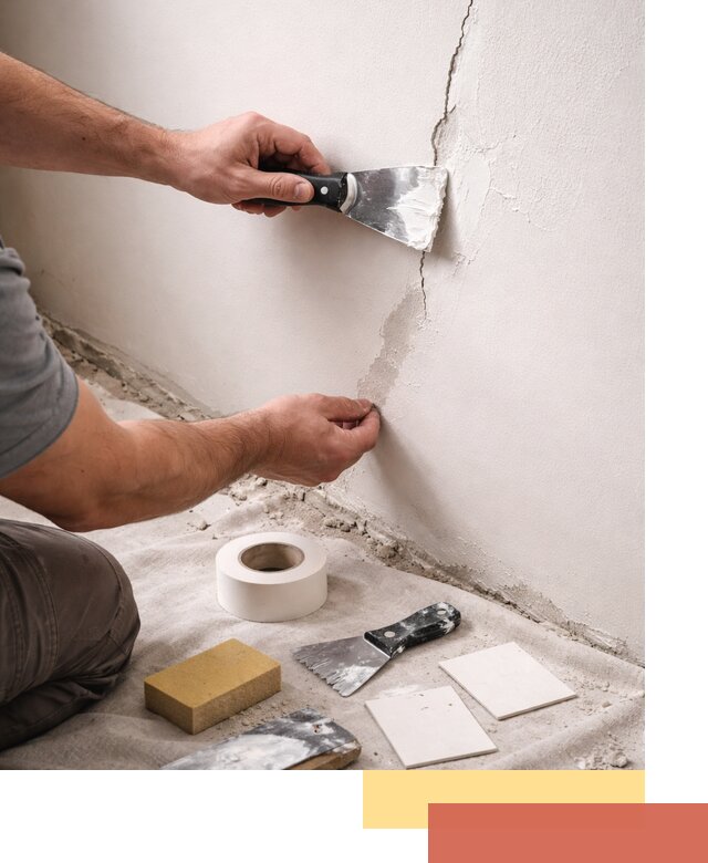 Заделка трещин и сколов в стенах и потолках в Истре
