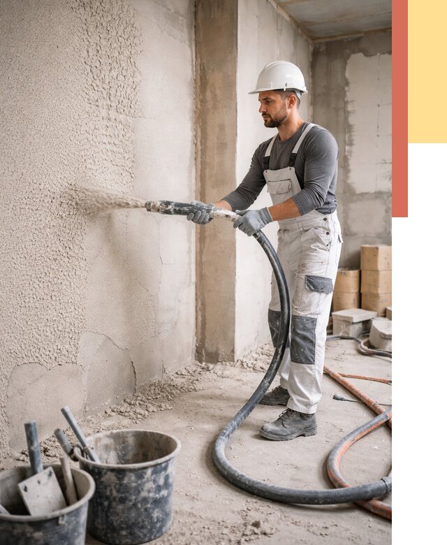 Машинная штукатурка стен в Истре под ключ от 6604 руб./м2 | ОТДЕЛОЧНИК-Ста