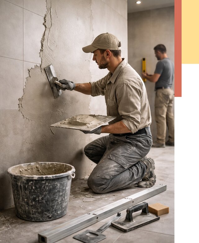 Штукатурка стен в ванной в Истре от 4572 руб./м² — выравнивание под ключ | ОТДЕЛОЧНИК-Ста