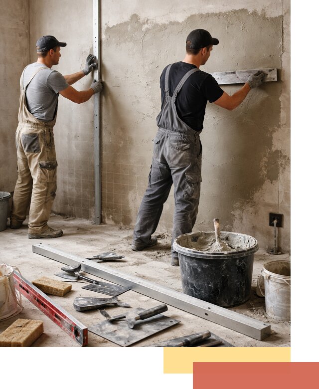 Профессиональная штукатурка стен под плитку в Истре