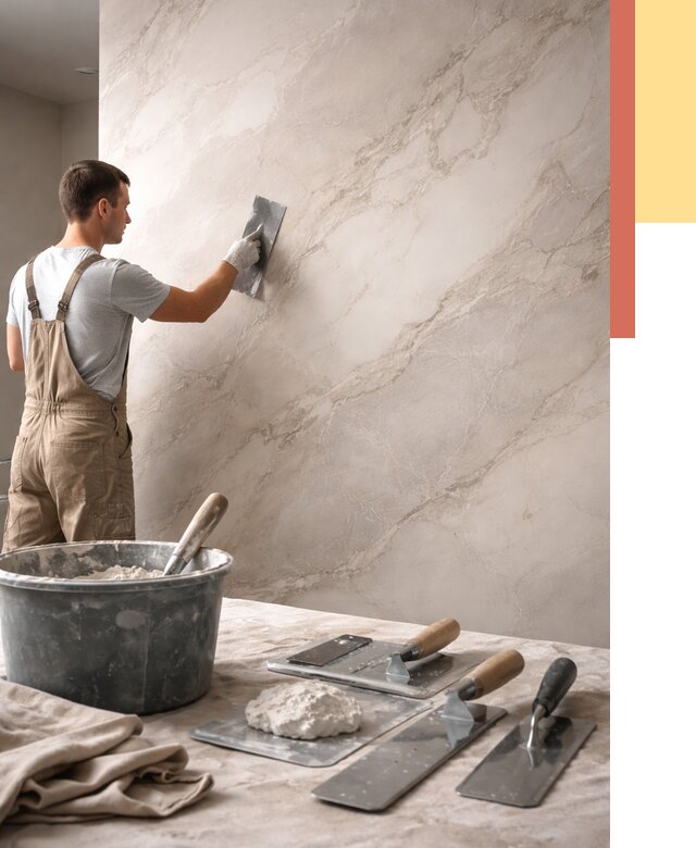 Декоративная штукатурка под мрамор в Истре от 2845 руб./м² — быстро и недорого | ОТДЕЛОЧНИК-Ста