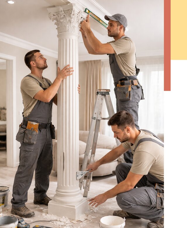 Установка декоративных колонн в Истре от 12192 руб. под ключ | ОТДЕЛОЧНИК-Ста