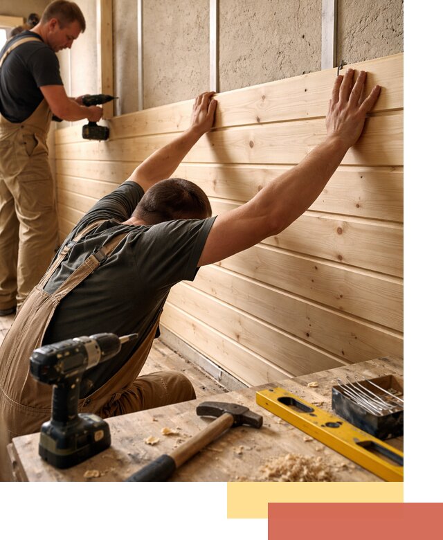 Монтаж деревянной вагонки на стены в Истре быстро и качественно