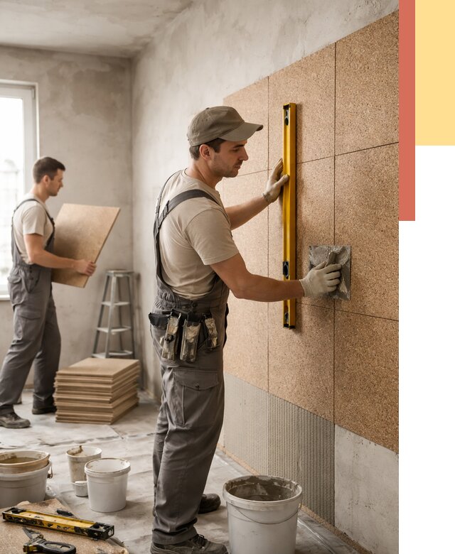 Монтаж пробковых панелей на стены в Истре от 3556 руб. — ОТДЕЛОЧНИК-Ста