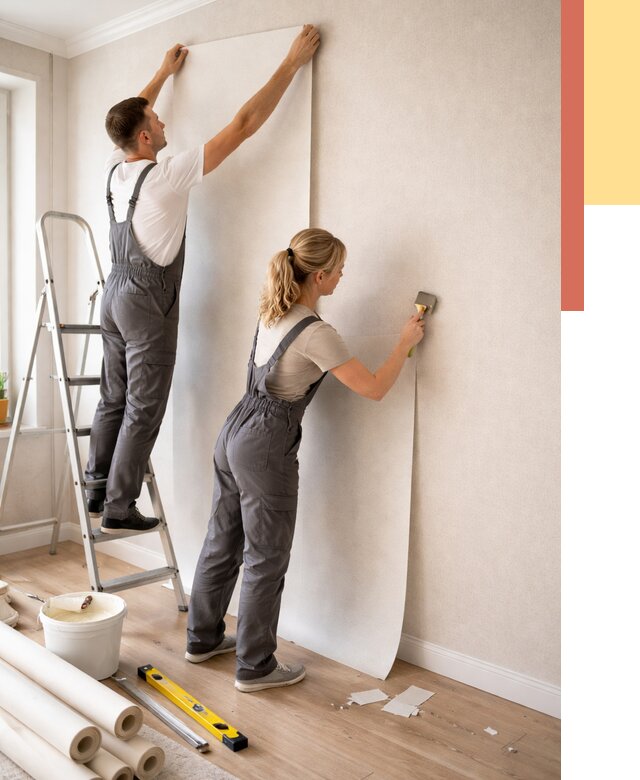 Поклейка флизелиновых обоев в Истре от 6096 руб. | Быстро и недорого — ОТДЕЛОЧНИК-Ста