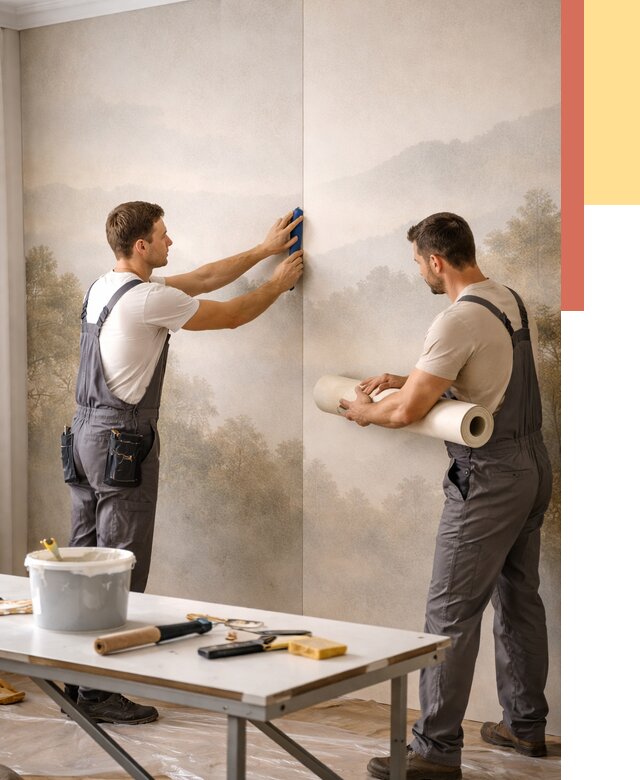 Поклейка фотообоев в Истре от 8636 руб/м² — быстро и недорого | ОТДЕЛОЧНИК-Ста