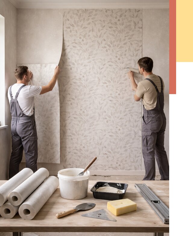 Поклейка обоев с подбором рисунка в Истре от 3556 руб. | ОТДЕЛОЧНИК-Ста - быстро и недорого