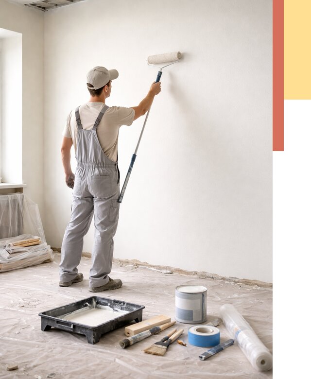 Покраска стен водоэмульсионной краской в Истре от 457 руб. за м² | ОТДЕЛОЧНИК-Ста