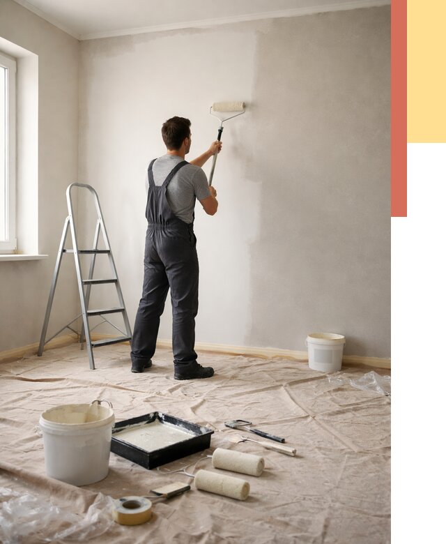 Покраска стен моющейся краской в Истре от 356 руб./м² — быстро и недорого | ОТДЕЛОЧНИК-Ста