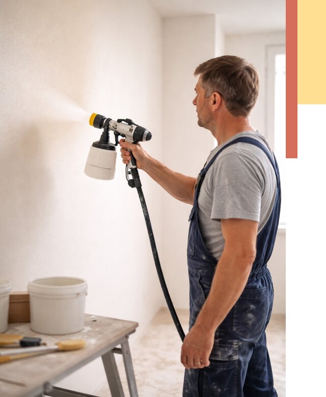 Покраска стен краскопультом в Истре от 7620 руб. — механизированная покраска | ОТДЕЛОЧНИК-Ста