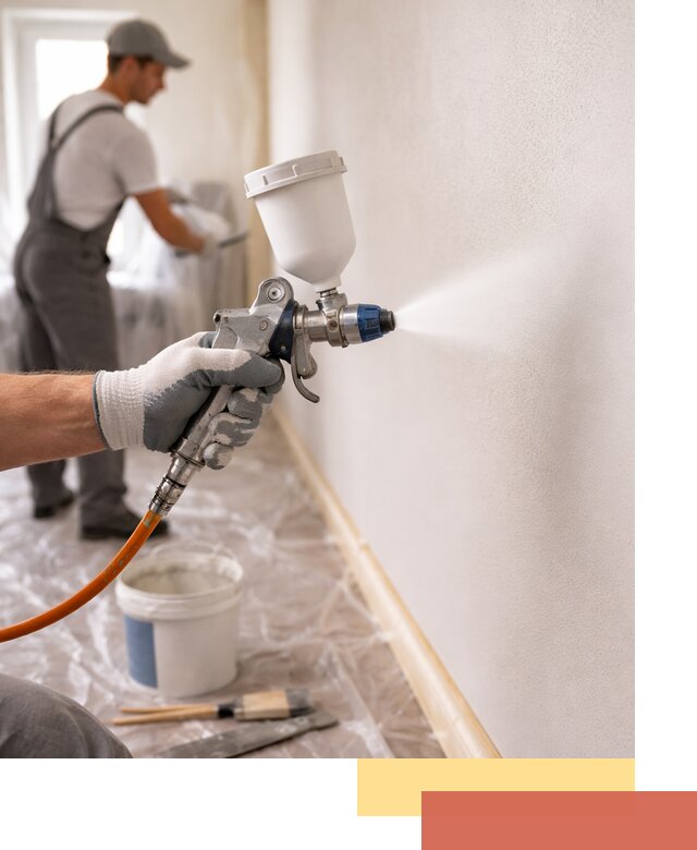 Покраска стен краскопультом в Истре быстро и качественно