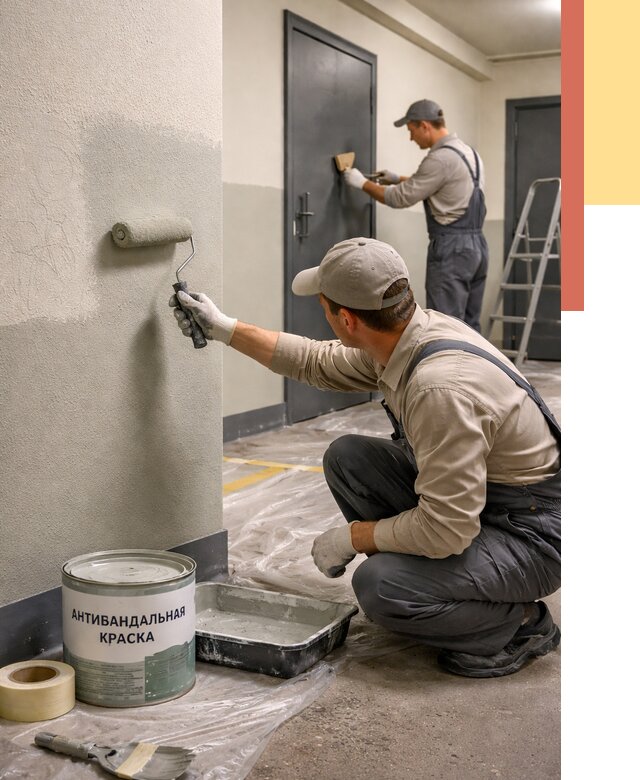 Покраска стен антивандальной краской в Истре от 4572 руб./м² под ключ | ОТДЕЛОЧНИК-Ста