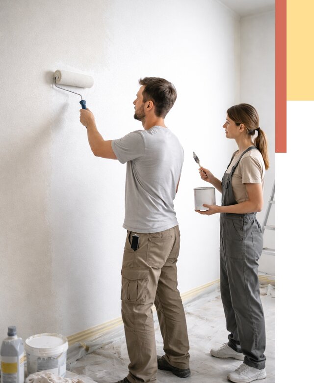 Окраска стен по стеклохолсту в Истре от 4572 руб/м² под ключ | ОТДЕЛОЧНИК-Ста