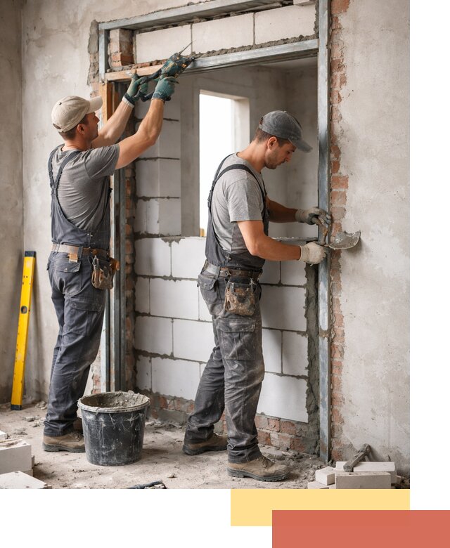 Закладка дверного проема под ключ в Истре: демонтаж, монтаж, отделка