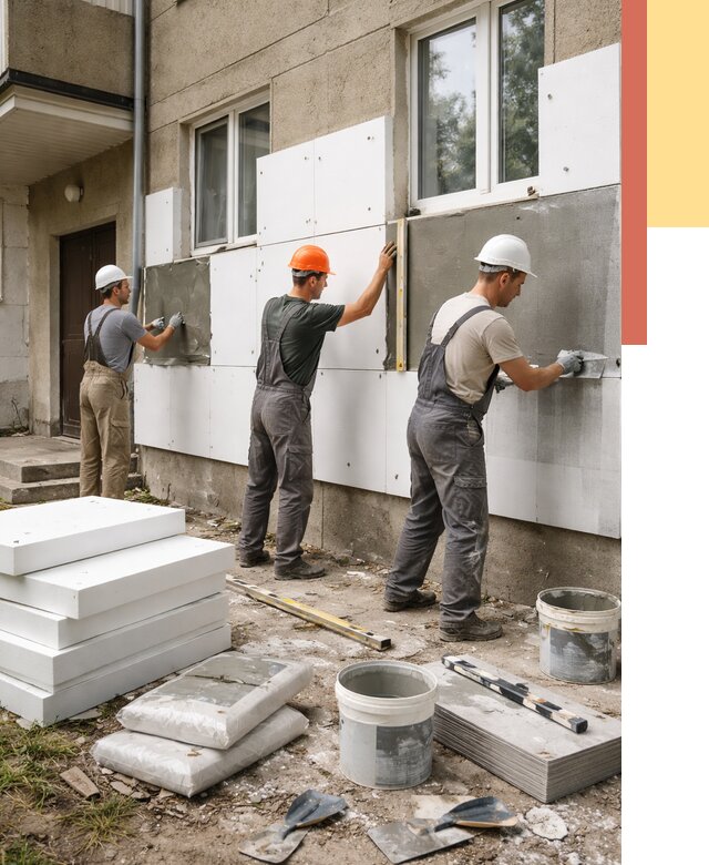 Утепление стен пенопластом в Истре от 1778 руб. — недорого и под ключ | ОТДЕЛОЧНИК-Ста