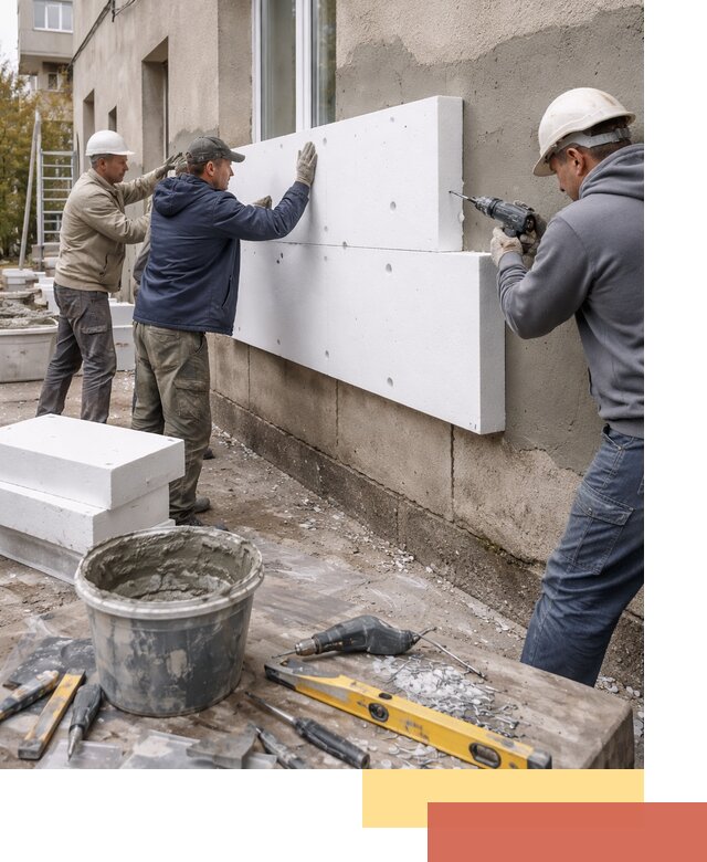 Утепление наружных стен пенопластом в Истре