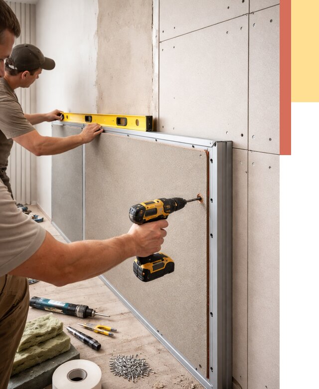 Шумоизоляция стен панелями ЗИПС в Истре от 2235 руб./м² под ключ | ОТДЕЛОЧНИК-Ста