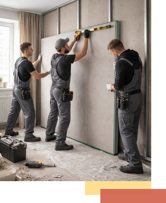 Шумоизоляция стен панелями ЗИПС в Истре для жилых и коммерческих помещений