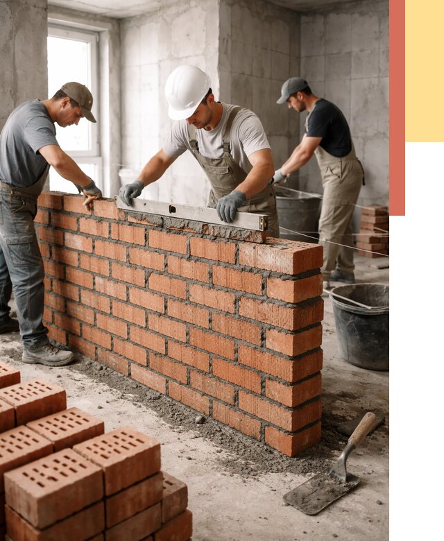 Кладка перегородок из кирпича в Истре от 3556 руб. за м² | ОТДЕЛОЧНИК-Ста