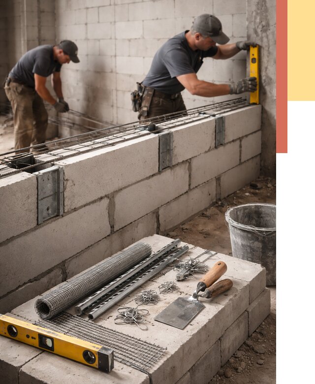 Армирование кладки перегородок в Истре от 762 руб. под ключ | ОТДЕЛОЧНИК-Ста