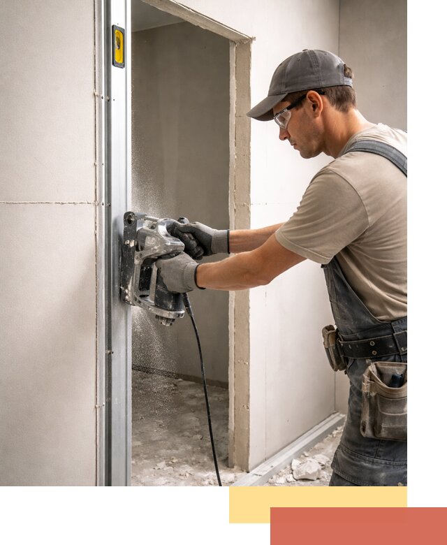 Устройство дверного проема в перегородке в Истре