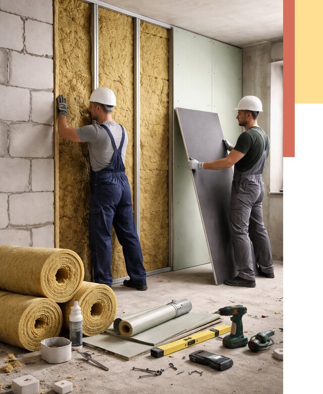 Шумоизоляция перегородок из блоков в Истре от 1880 руб./м² — быстро и недорого | ОТДЕЛОЧНИК-Ста