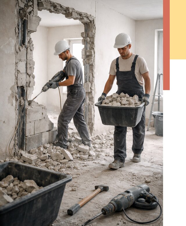 Демонтаж блоковых перегородок в Истре от 3810 руб. — быстро и недорого | ОТДЕЛОЧНИК-Ста