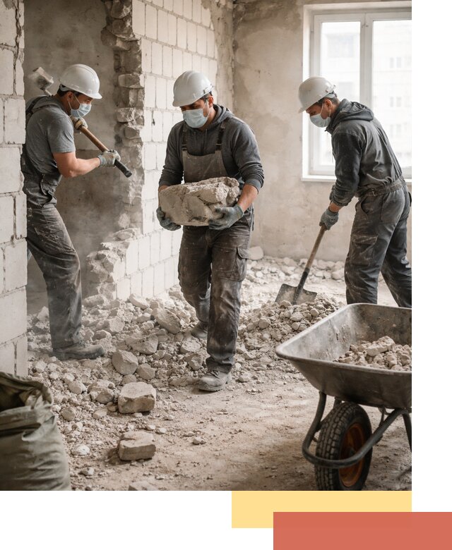 Демонтаж блочных перегородок в Истре быстро и аккуратно