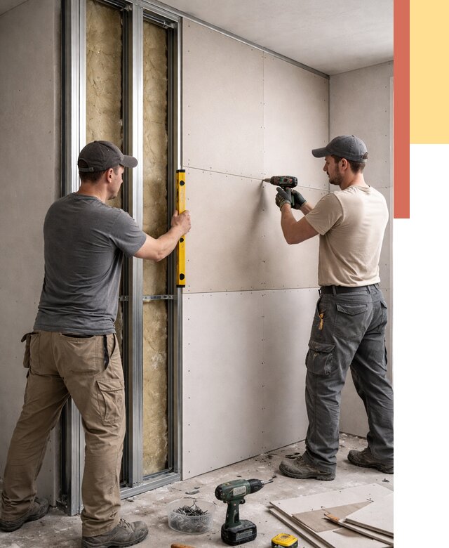 Монтаж двухслойной перегородки из гипсокартона в Истре от 1473 руб. | ОТДЕЛОЧНИК-Ста