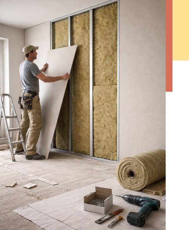 Перегородка из гипсокартона с шумоизоляцией в Истре от 3170 руб. | ОТДЕЛОЧНИК-Ста