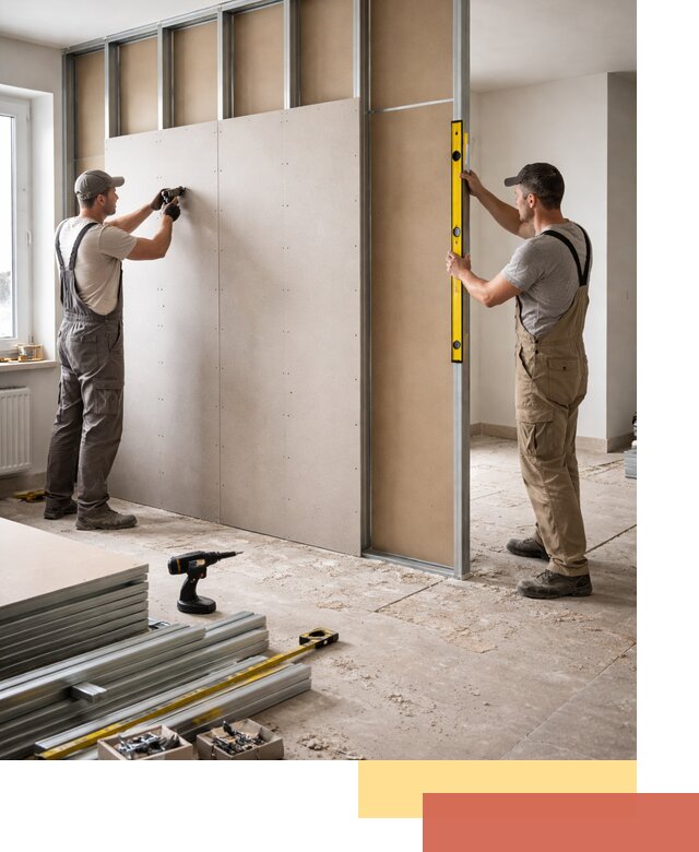 Зонирующая перегородка из гипсокартона под ключ в Истре