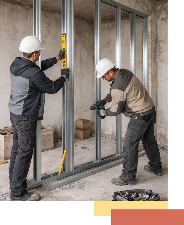 Монтаж каркаса перегородки из профиля в Истре