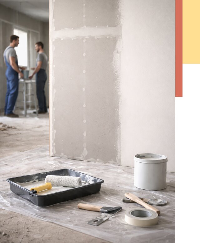 Покраска перегородок из гипсокартона в Истре от 4572 руб. под ключ | ОТДЕЛОЧНИК-Ста