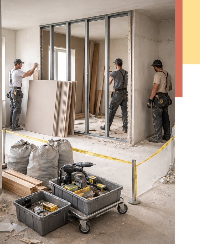 Перенос гипсокартонной перегородки в Истре под ключ от 4572 руб. | Демонтаж и монтаж – ОТДЕЛОЧНИК-Ста