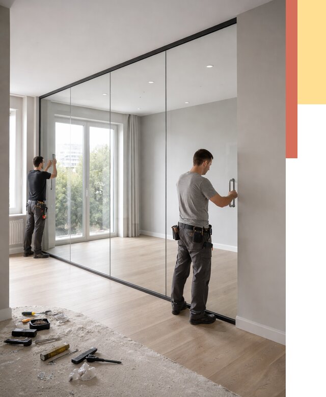 Изготовление стеклянных перегородок в Истре от 12548 руб. под ключ | ОТДЕЛОЧНИК-Ста