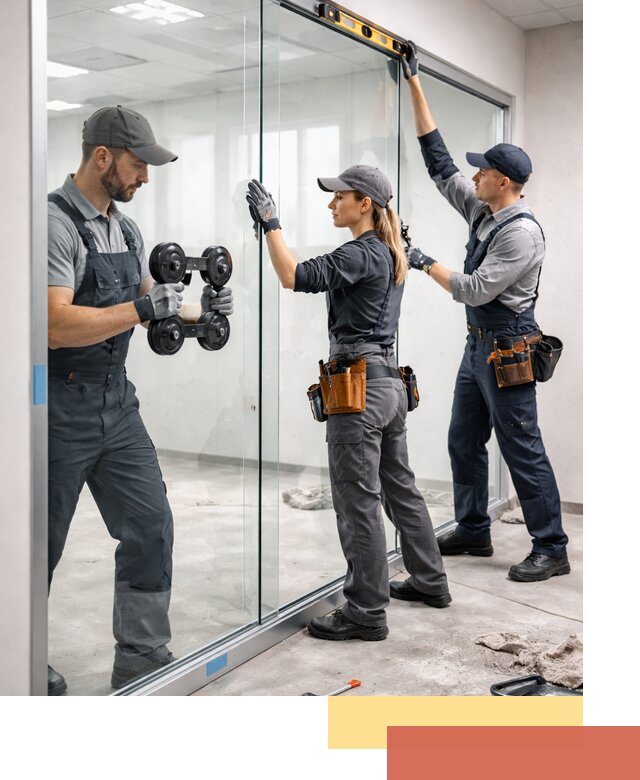 Профессиональный монтаж стеклянных перегородок в Истре