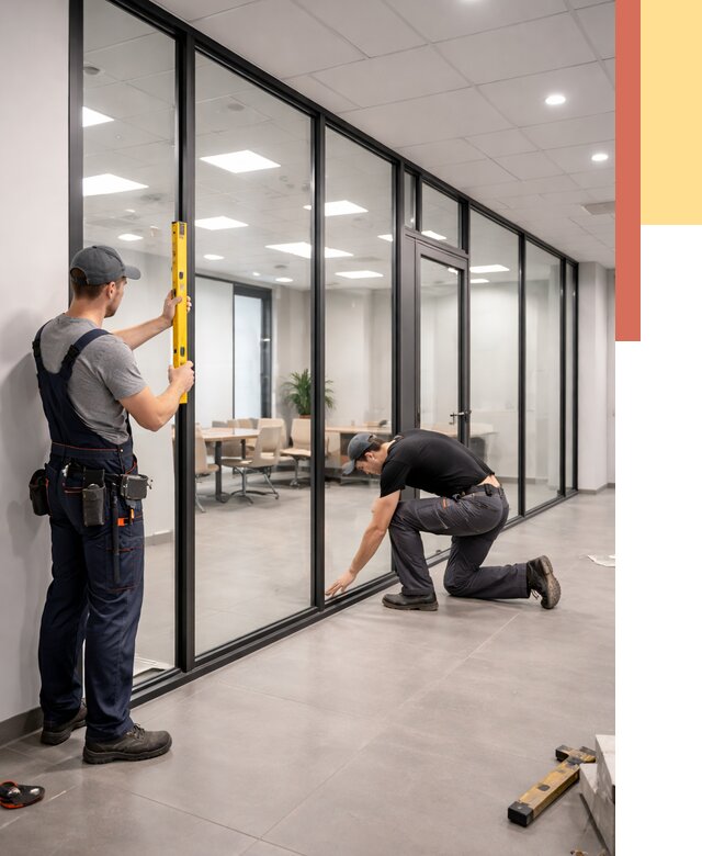 Каркасные стеклянные перегородки в Истре под ключ от 9347 руб. | ОТДЕЛОЧНИК-Ста