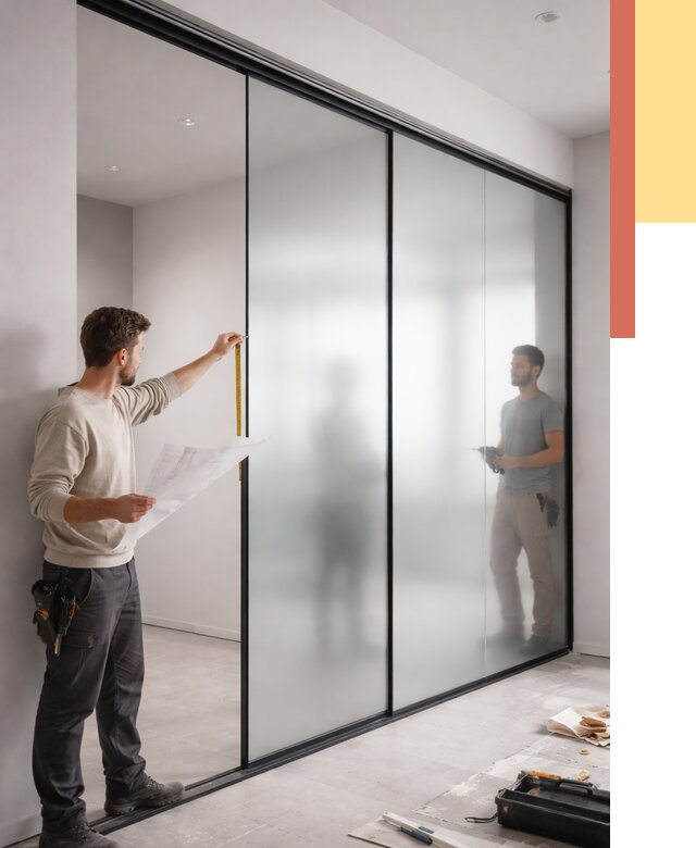 Матовые стеклянные перегородки в Истре от 8636 руб. — монтаж и установка | ОТДЕЛОЧНИК-Ста