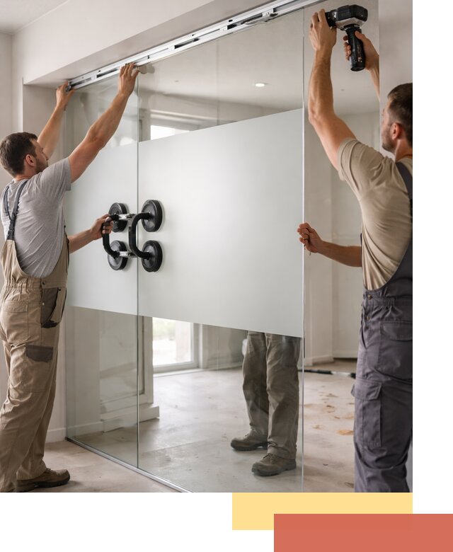 Матовые стеклянные перегородки под ключ в Истре